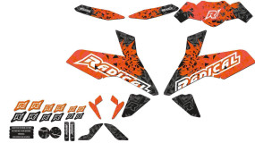 Dekor Radical Racing, KTM Duke 125, ab Bj. 2017, versch. Farben (Orange)