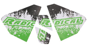 Auspuffdekor Radical Racing Splash, für Radical Racing Inox, Half-Carbon & Full Carbon Supermoto Auspuffanlagen (Rot)