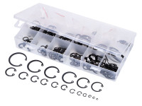 Assortment box shaft retaining rings