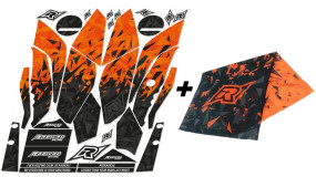 Dekorbundle Radical Racing, KTM Duke 125 bis Bj. 16, Orange inkl. Halstuch
