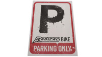Sticker parking sign &#34;Radical bikes parking only