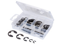 Assortment box shaft retaining rings