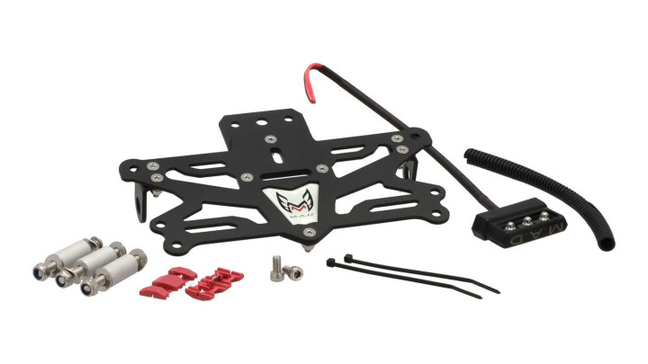 IBEX Universal License Plate Holder Type 1, Black Powder-Coated For Motorcycles